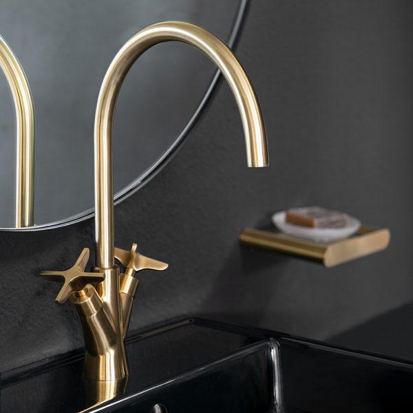 Grifo de lavabo giratorio Adagio Oro Cepillado - Imagen 2