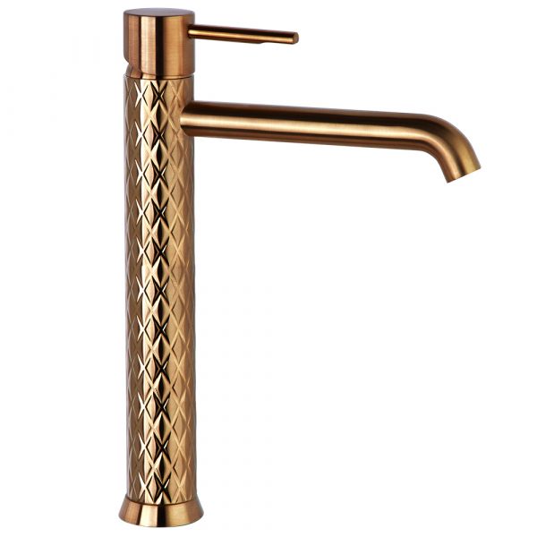 Grifo de lavabo Odisea Joya Cobre Cepillado XL