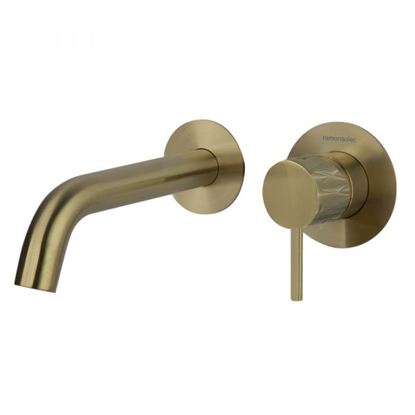Grifo de lavabo empotrado Odisea Joya Oro Cepillado